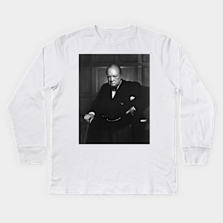 Sir Winston Churchill Kids Long Sleeve T-Shirt